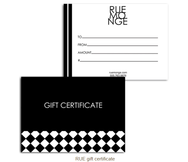 RUE Gift Certificate Design_brand in a box