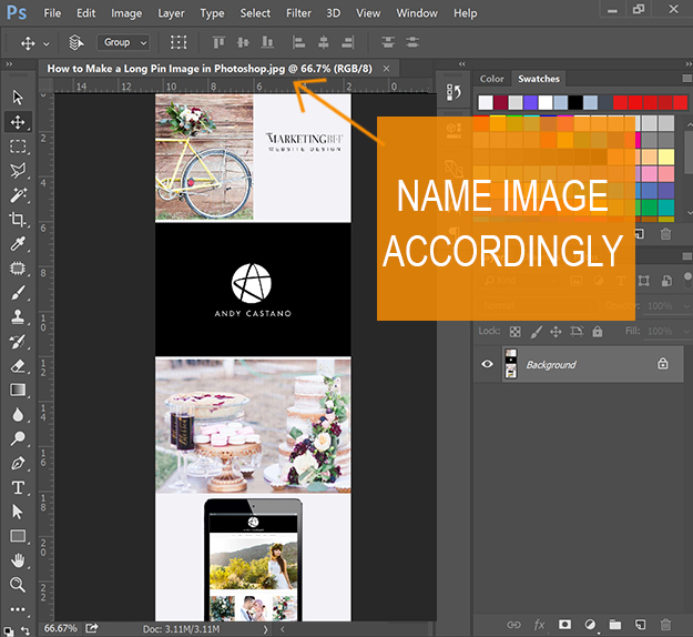 How to make a Long Pin image in Photoshop - name image for seo