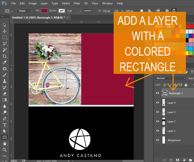 Long Pin image creation - add rectangle colored area 2