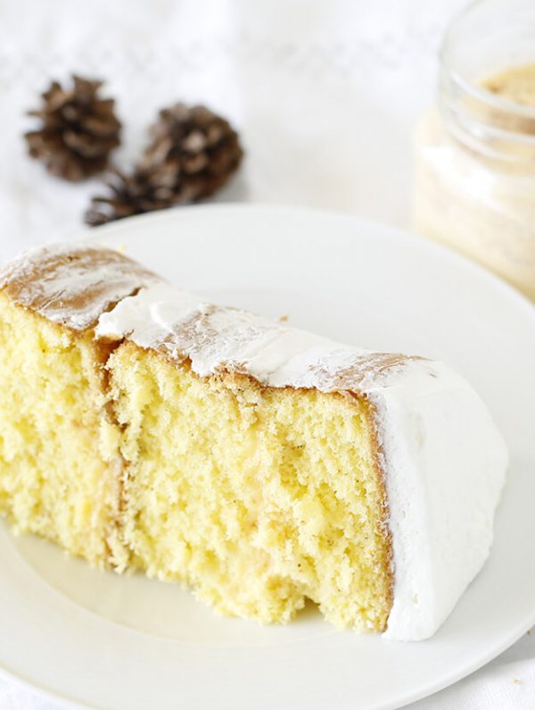 Eggnog Layer Cake with Whipped Cream Frosting