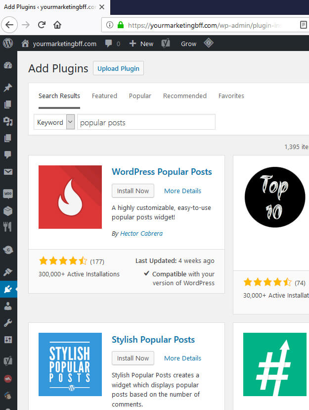 Wordpress Popular Post plugin