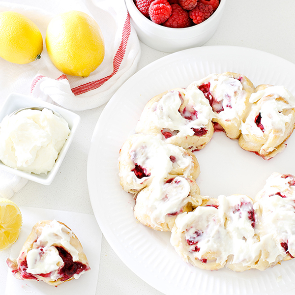 Easy Raspberry Lemon Crescent Rolls with Cream Cheese Frosting