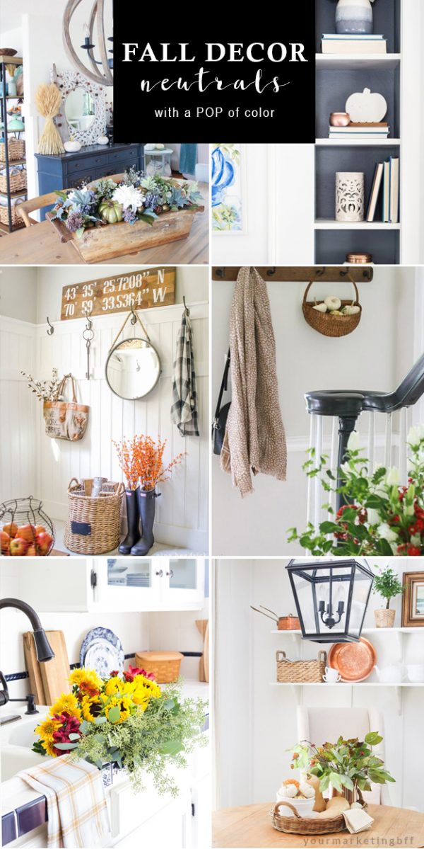 Fall decorating ideas: neutral tones with a pop of color