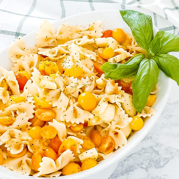 the easiest bow tie pasta salad -feature