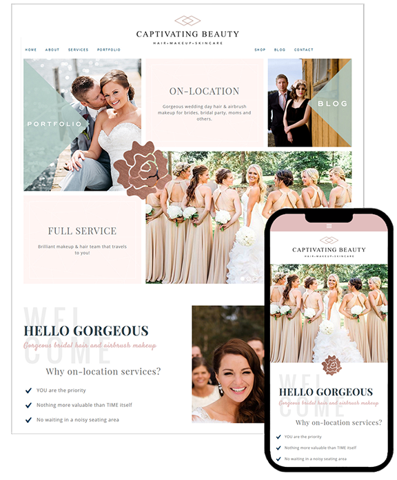 Captivating Beauty_website design | Your Marketing BFF Captivating Beauty_website design
