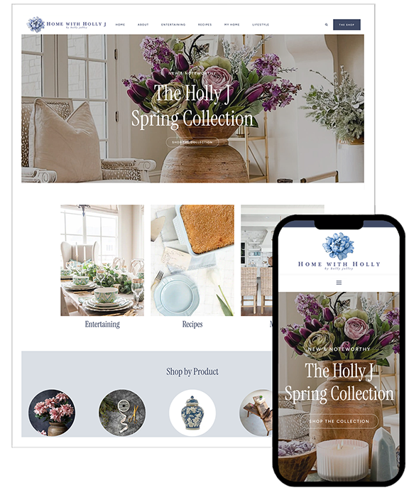 Home with Holly J_website design | Your Marketing BFF Home with Holly J_website design