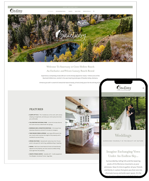 Sanctuary at Crow Hollow_website design | Your Marketing BFF Sanctuary at Crow Hollow_website design