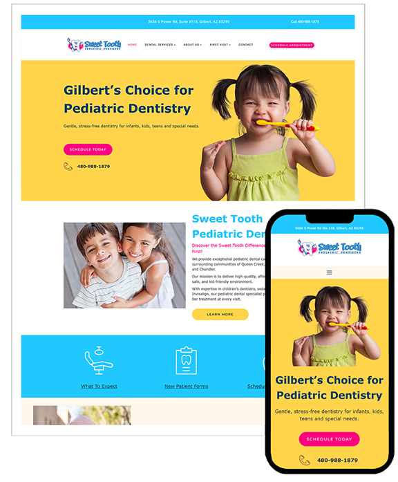 Sweet Tooth Pediatric Dentistry_website design | Your Marketing BFF Sweet Tooth Pediatric Dentistry_website design