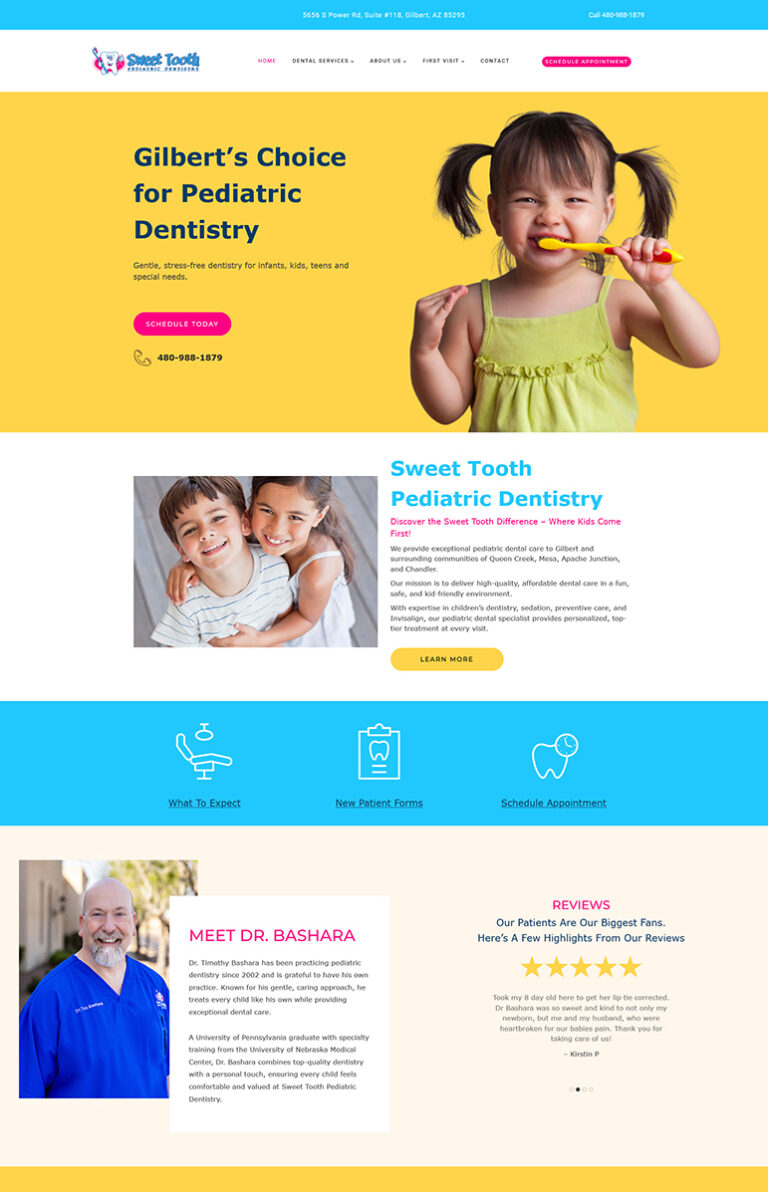 Sweet Tooth Website Design AFTER | Your Marketing BFF Sweet Tooth Website Design AFTER