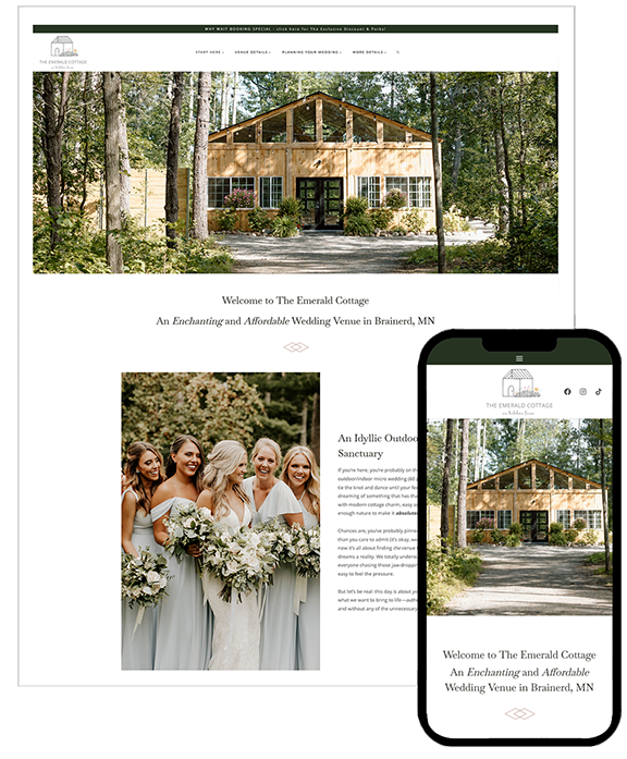 The Emerald Cottage_website design | Your Marketing BFF The Emerald Cottage_website design